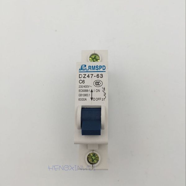 230V 63A - MCB 6A Circuit 50HZ Breaker 1P C45 Mini DZ47