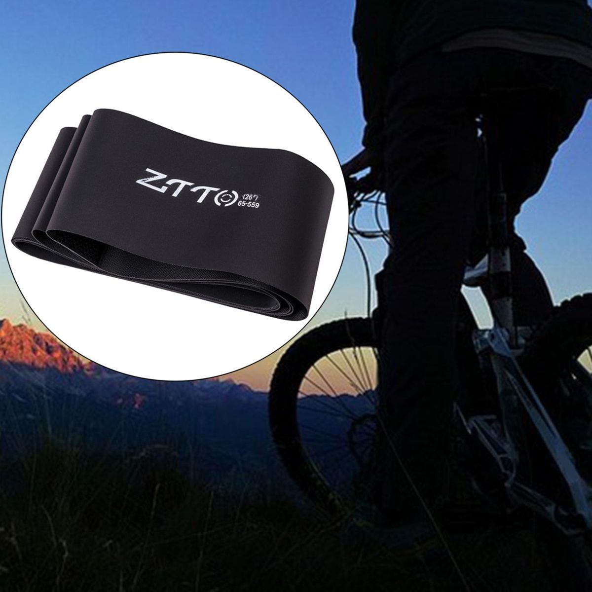 Nylon Bike Tire Liner MTB Mountain Road Bicycle Tyre 26in Black 65mm
