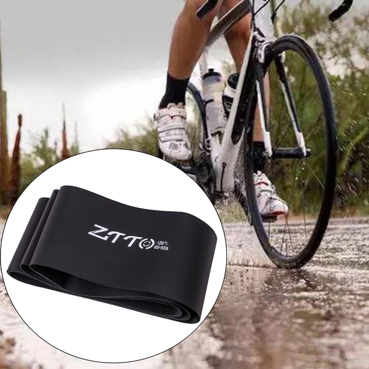 Nylon Bike Tire Liner MTB Mountain Road Bicycle Tyre 26in Black 65mm