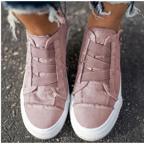 Large Size Sneakers Canvas Women Shoes Lace-free Elastic