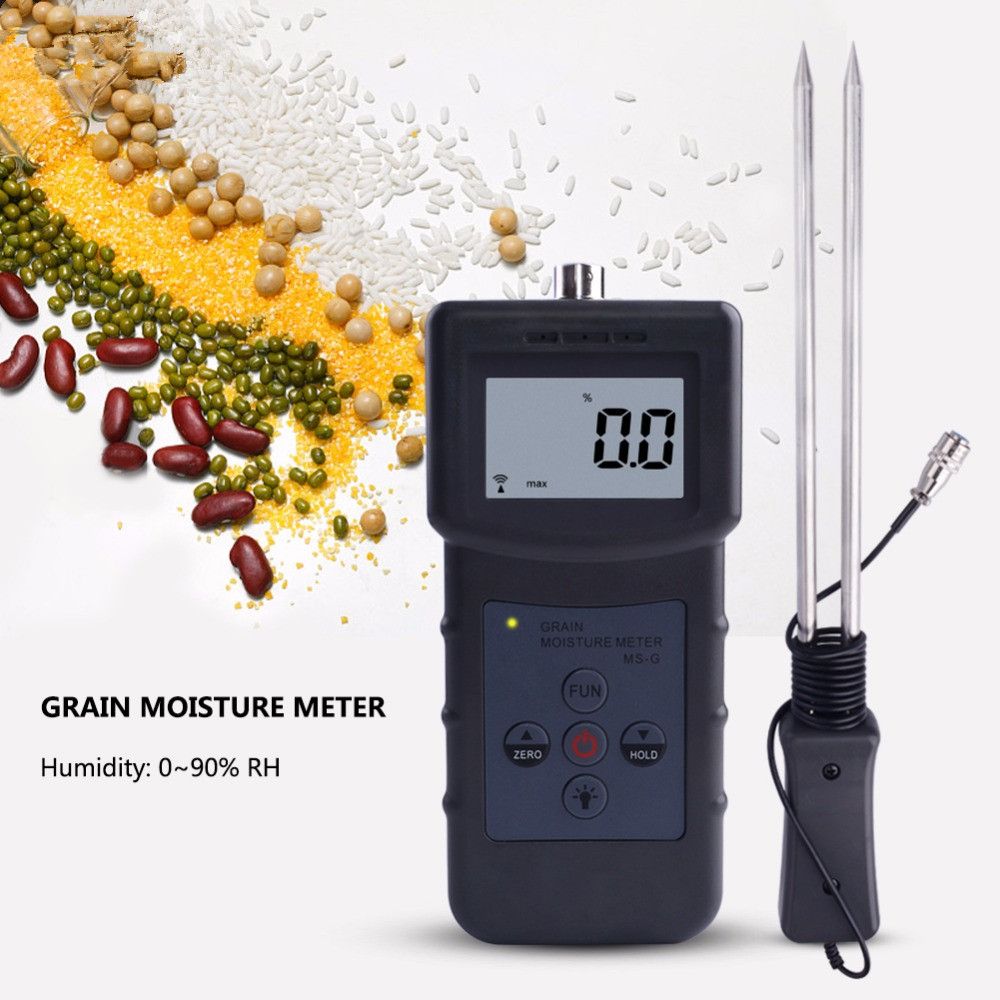 Grain Moisture Meter Tester Analyzer Digital For Barley Corn Hay Oats Rapeseed Rough Rice Sorghum Soybeans Wheat Flour Cocoa