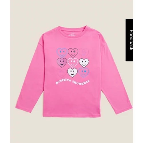 Pure Cotton Love Heart Print T-shirt