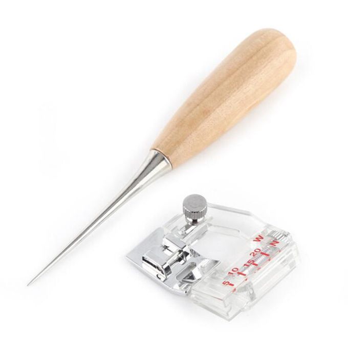 1 Set Fabric Bias Binding Tape Maker Kit Awl Binder Foot Sewing