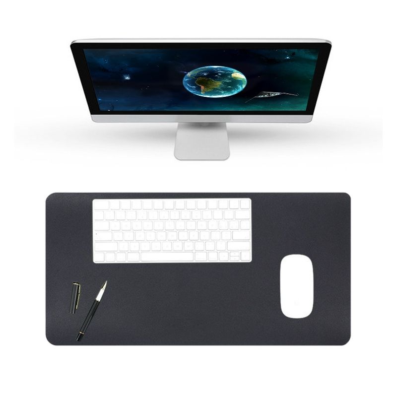 BUBM Multifunction Super Large Non-slip PU Leather Single-sided Mouse Pad Office Desk Mat, Size: 60 X 30cm(Black)