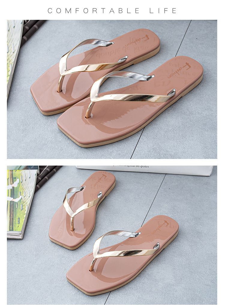 Soft Women Quality Casual Rubber Flip Flop Jelly Slippers - Nude