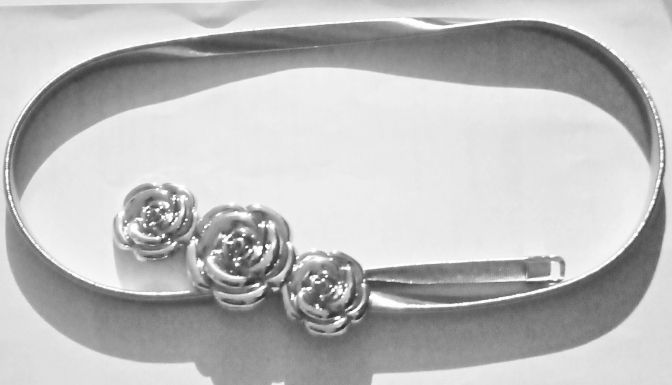 Womens Elastic Metal Waist Belts Female Silver Chain Thin Tie