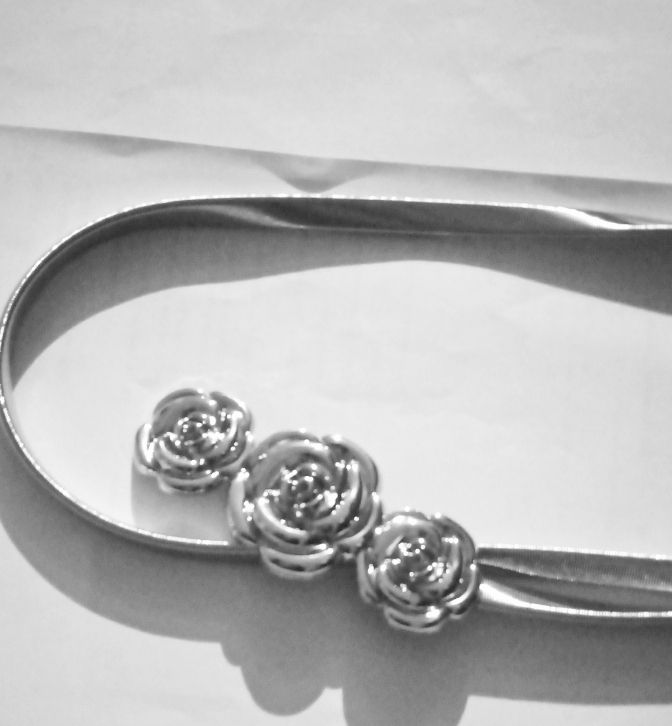 Womens Elastic Metal Waist Belts Female Silver Chain Thin Tie