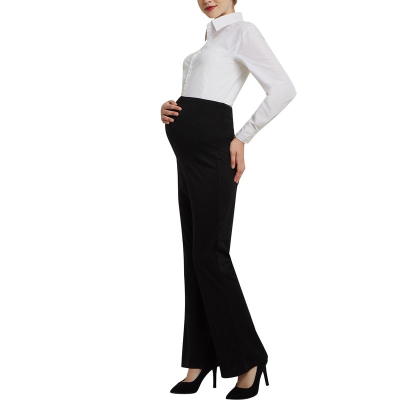 Pregnancy Office Pants Elastic Waist Maternity Black Work Trousers For Pregnant