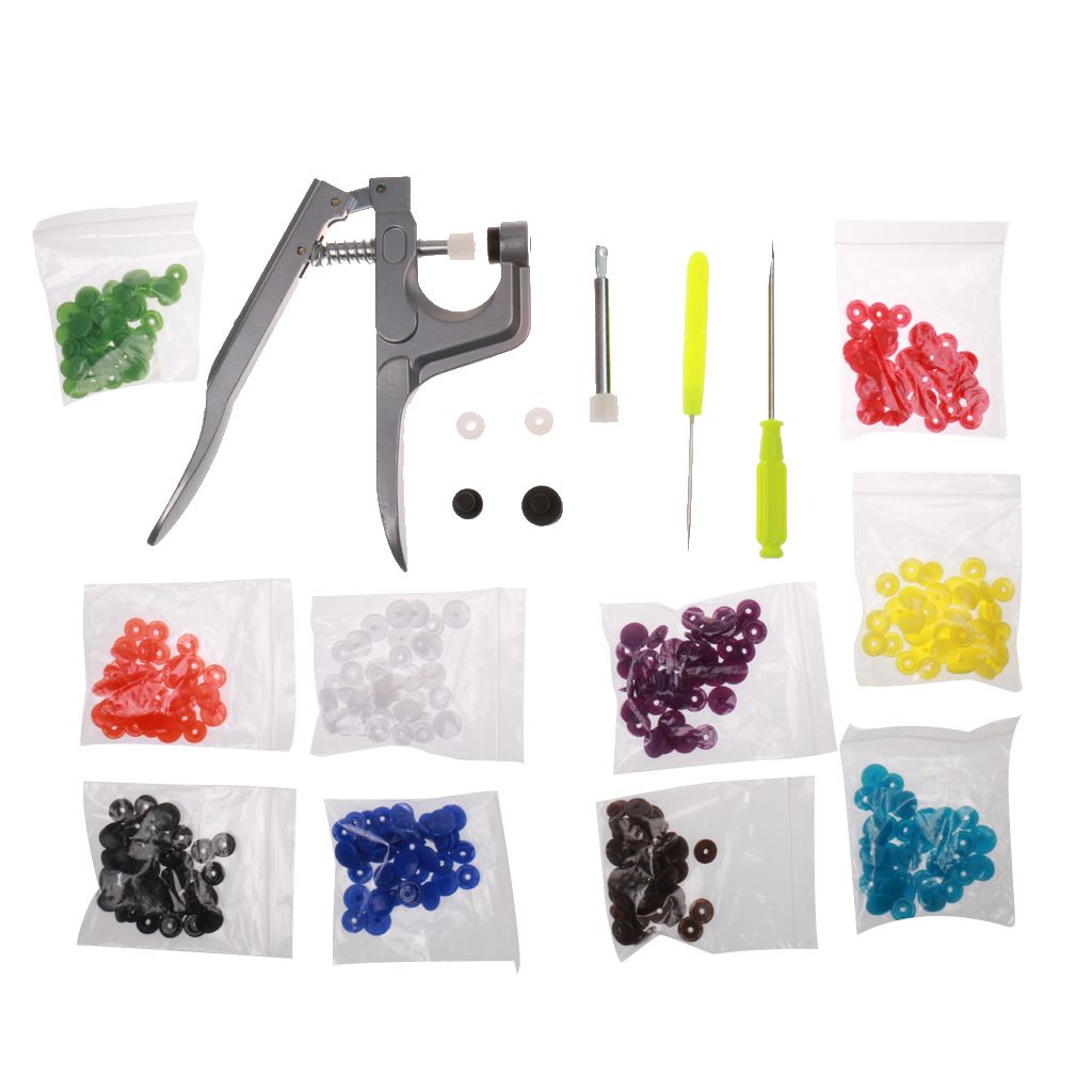 Handheld Pliers Tool Installs Plastic Snaps Button Fastener Press