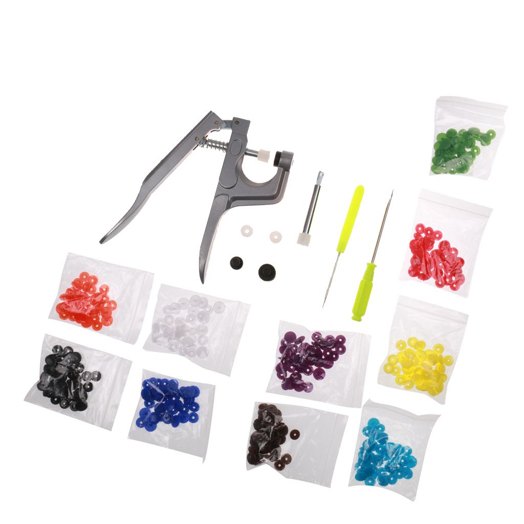 Handheld Pliers Tool Installs Plastic Snaps Button Fastener Press