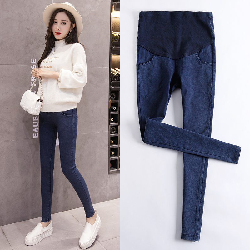 Autumn And Winter Pregnant Women Denim Trousers Pregnant Women Feet Pants Jeans