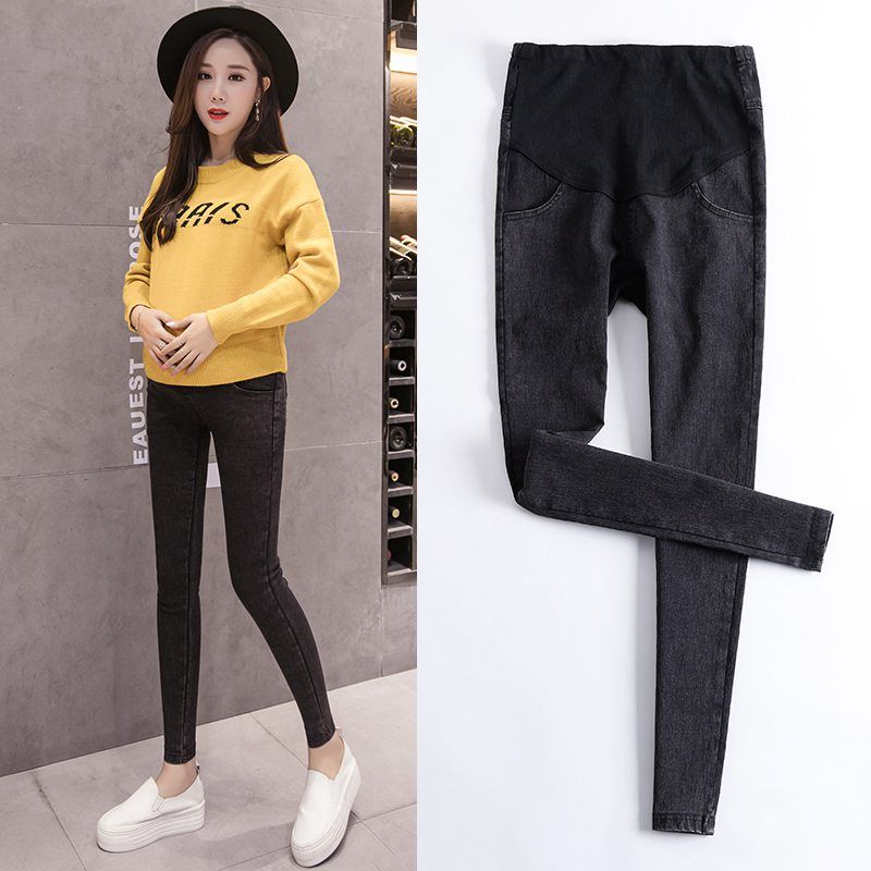 Autumn And Winter Pregnant Women Denim Trousers Pregnant Women Feet Pants Jeans