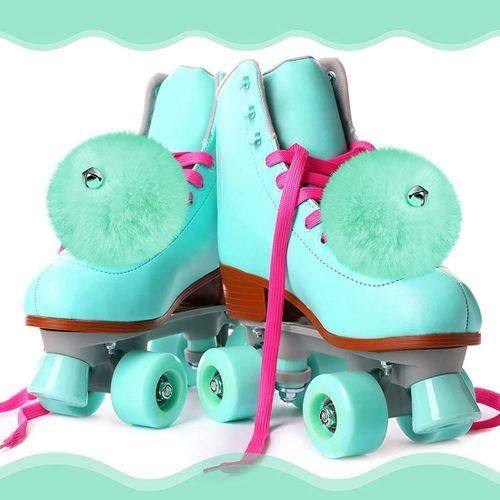 2 Pcs Roller Skate Pom Poms With Jingle Bells Gis Roller