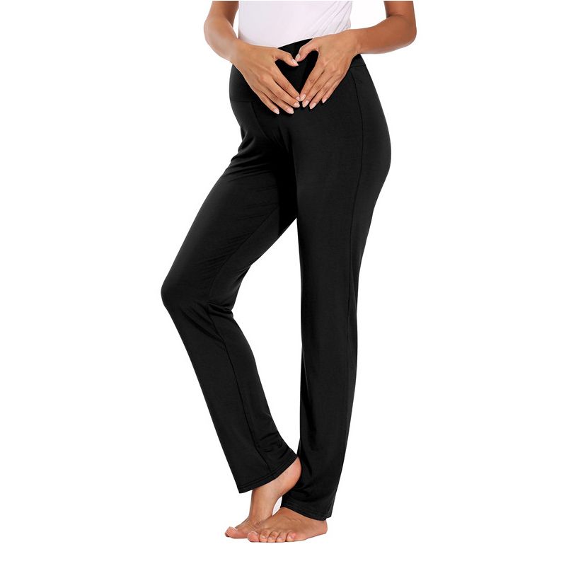 Women Maternity Active Pants Drawstring Yoga Joer Workout Pregnancy Sportwear