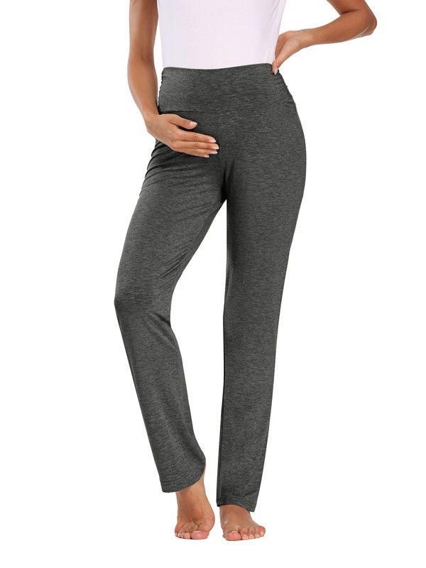 Women Maternity Active Pants Drawstring Yoga Joer Workout Pregnancy Sportwear