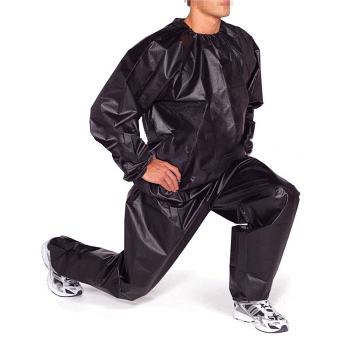 Fitness Loss Weight Sweat Suit Sauna Suit Exercise Gym Size 4XL Black Black 4XL
