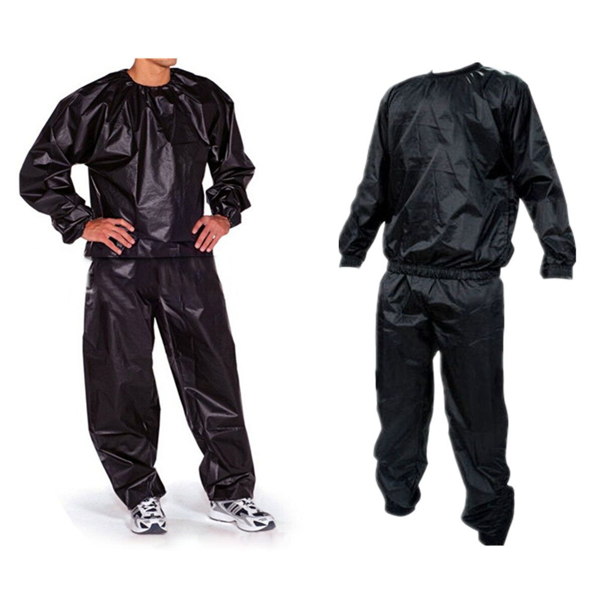 Fitness Loss Weight Sweat Suit Sauna Suit Exercise Gym Size 4XL Black Black 4XL