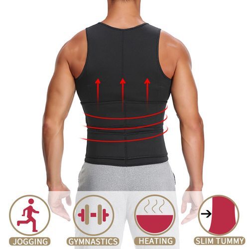Men's Sweat Sauna Vest Waist Trainer Body Shaper Tank Top Compression