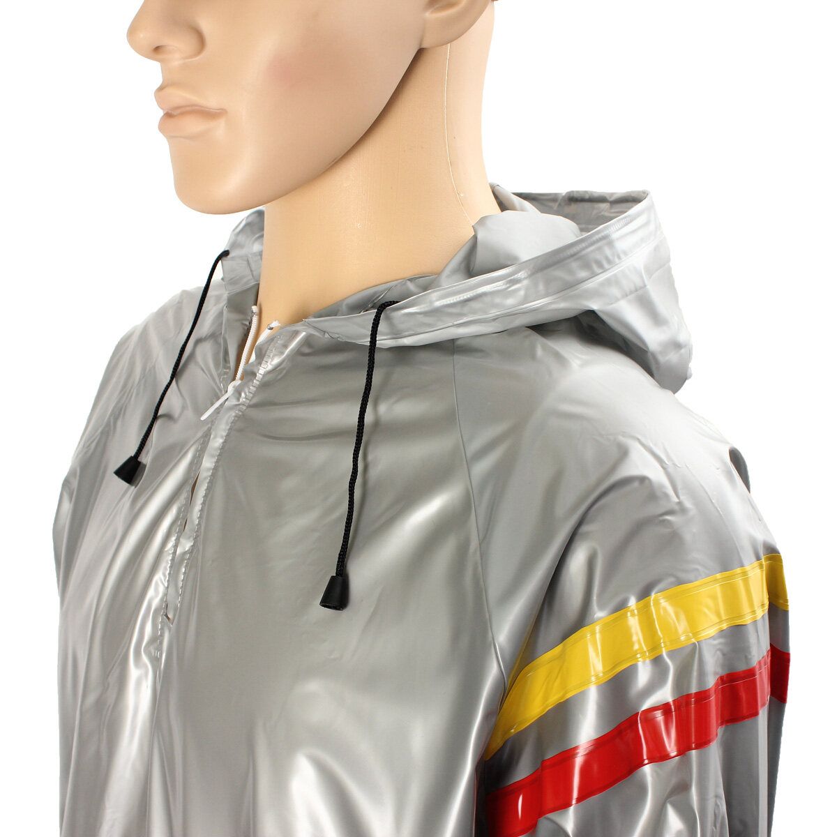 Heavy Duty Weight Loss Slim Sweat Exercise Gym Fitness Sauna Suit Hoodie XL Silver Silver XL