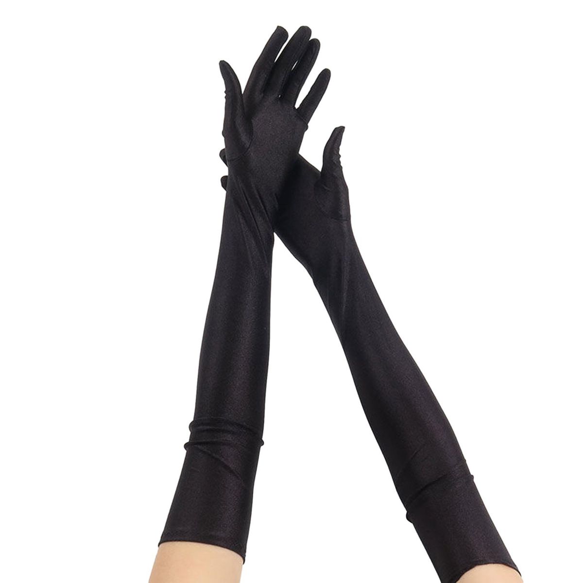Evening Dress Gloves Elegance Full Finger Elbow Length for Wedding Black