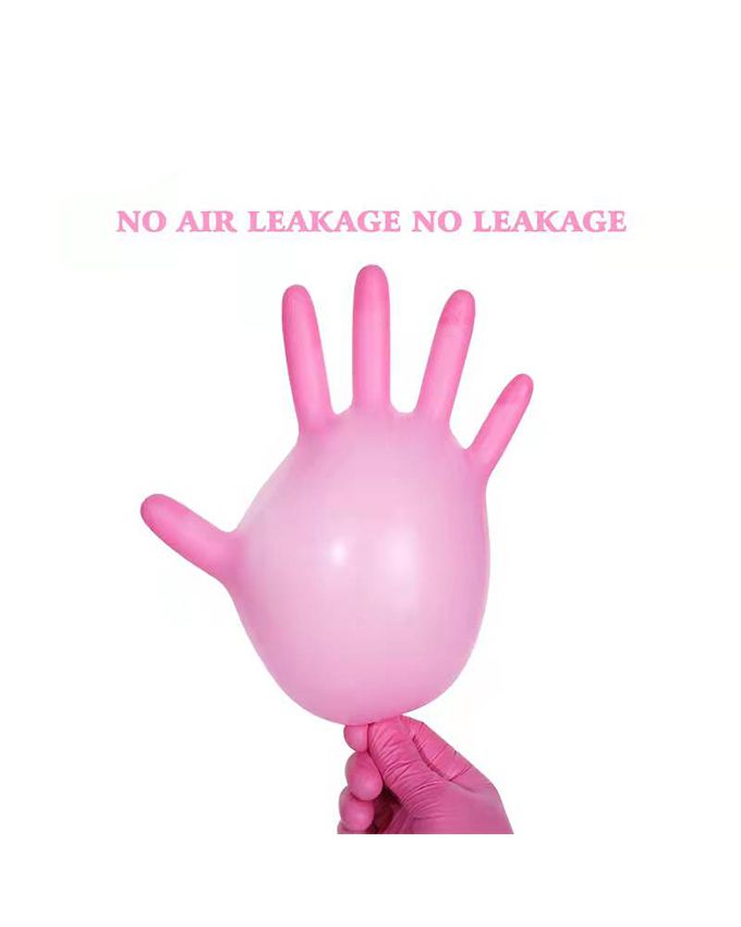 Protective Disposable Latex Hand Surgical Glove M (100 Pcs) Pink