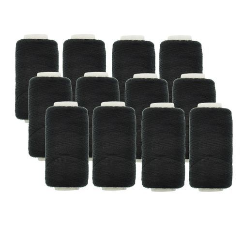 12 Spools Polyester Sewing Thread Set Ideal For Hand Sewing Black