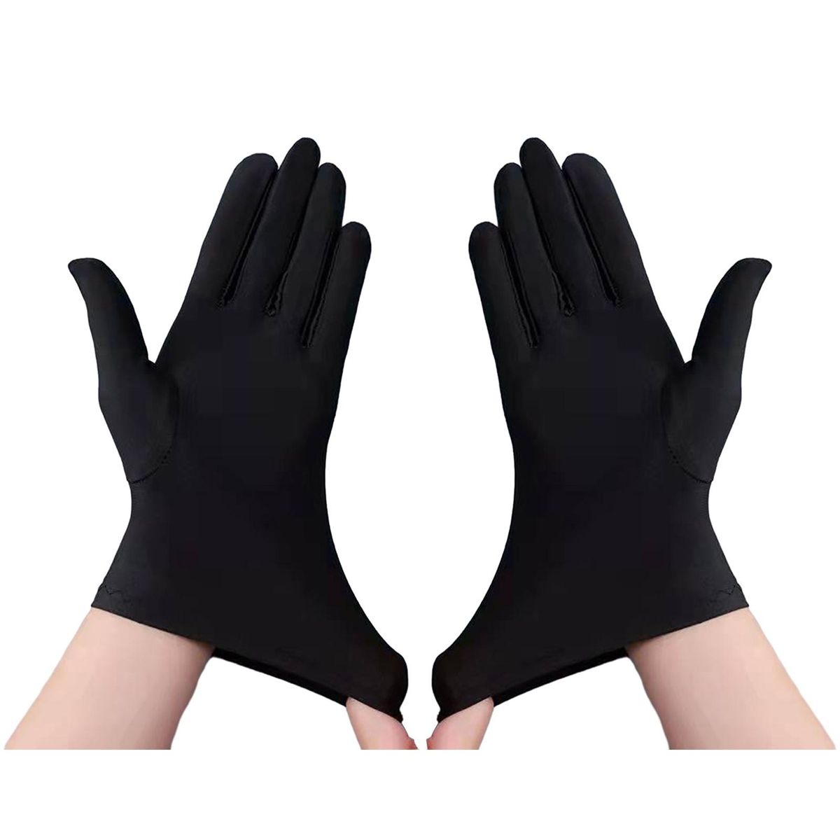Women Men Gloves Versatile Five-finger Winter Gloves Elastic for Stage Black