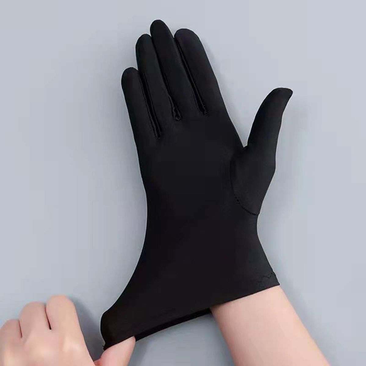 Women Men Gloves Versatile Five-finger Winter Gloves Elastic for Stage Black
