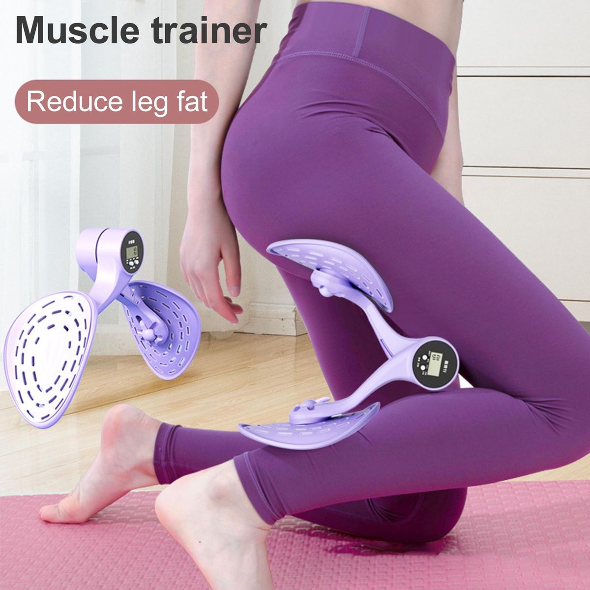 Leg Clamp Exerciser Women Beauty Leg Muscle Trainer Purple