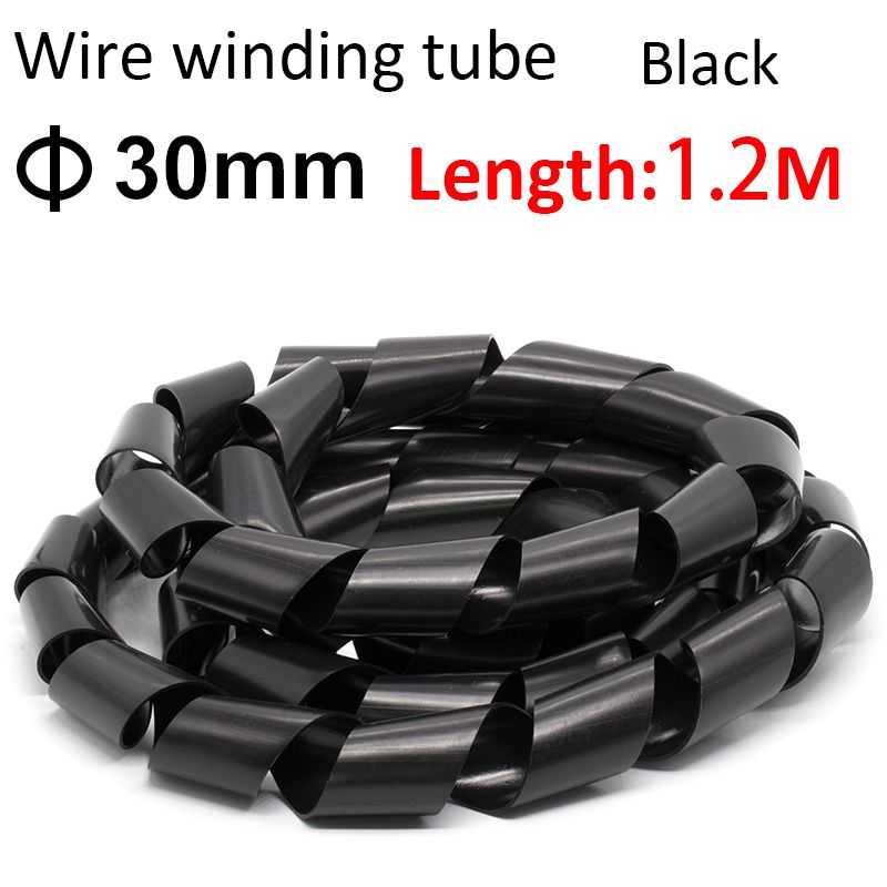 Cable Sleeve Winding Pipe Spiral Wrapping TransparentBlack