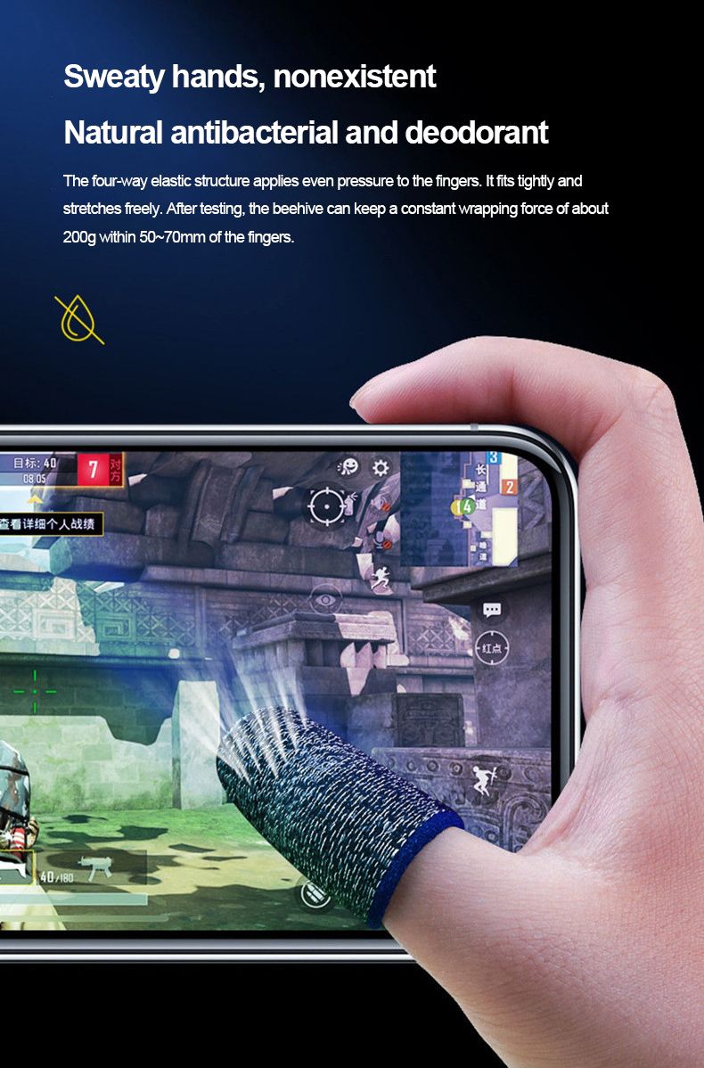 Fingertips For PUBG PS5 PS4 Games Press Touch Screen Sensitive Touch Gaming Finger Glove Sleeve Breathable Gaming Accessories(#2 Finger Gloves)