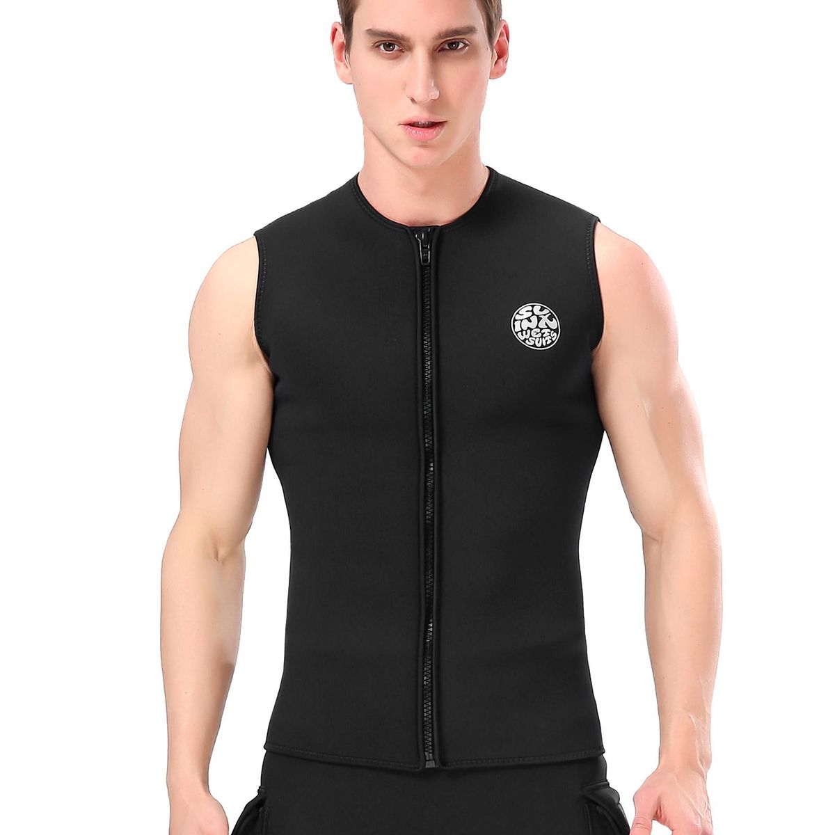 3mm Neoprene Wetsuit Top Vest Thermal Warm Sleeveless Vest for Diving Surfing Swimming Sailing