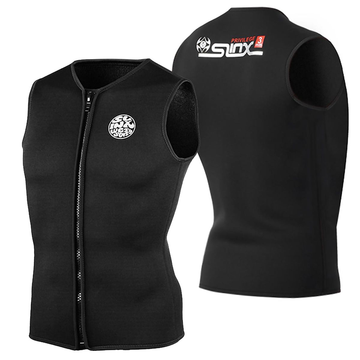 3mm Neoprene Wetsuit Top Vest Thermal Warm Sleeveless Vest for Diving Surfing Swimming Sailing