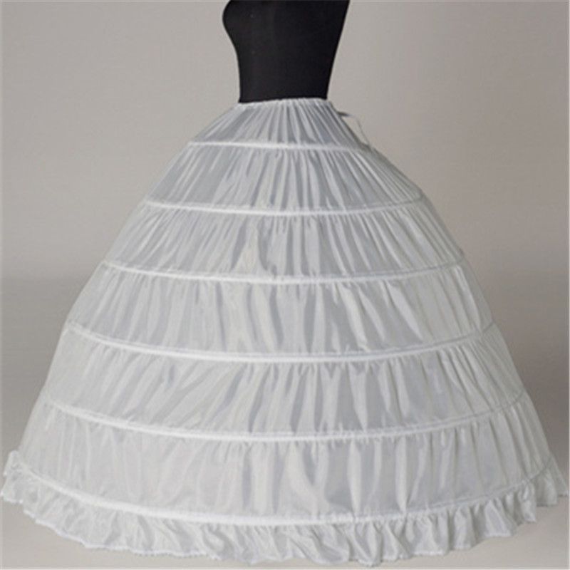 Lace Edge 6 Hoop Petticoat Underskirt For Ball Gown Wedding