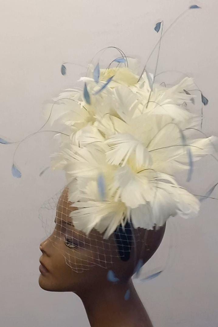 White Feather Fascinator