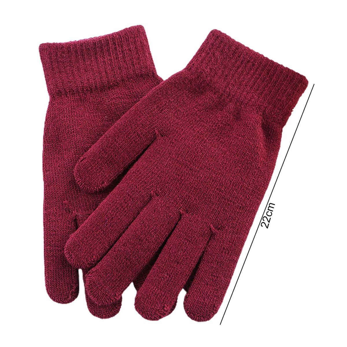 1 Pair Ridding Heat Retention Winter Wine Red