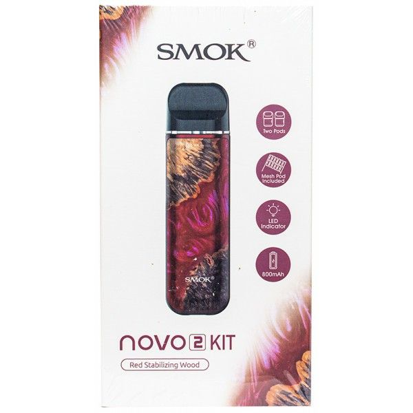 Novo 2 Rechargeable Vape Pod/Kit Red Wood
