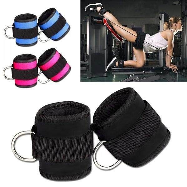 Best Ankle Strap Leg Gym Cable Attachment Pulley Machine Weight Lifting D Ring Purple