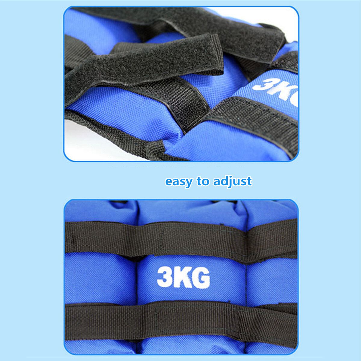 2PCS Wrist Ankle Weights Adjustable Leg Straps Running Boxing Braclets Training Fitness Gym 1kg