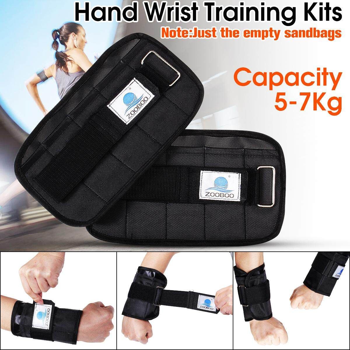 Pair 5-7kg Adjustable Hand Wrist Arm Weight Gym Exercise Boxing Training Protect