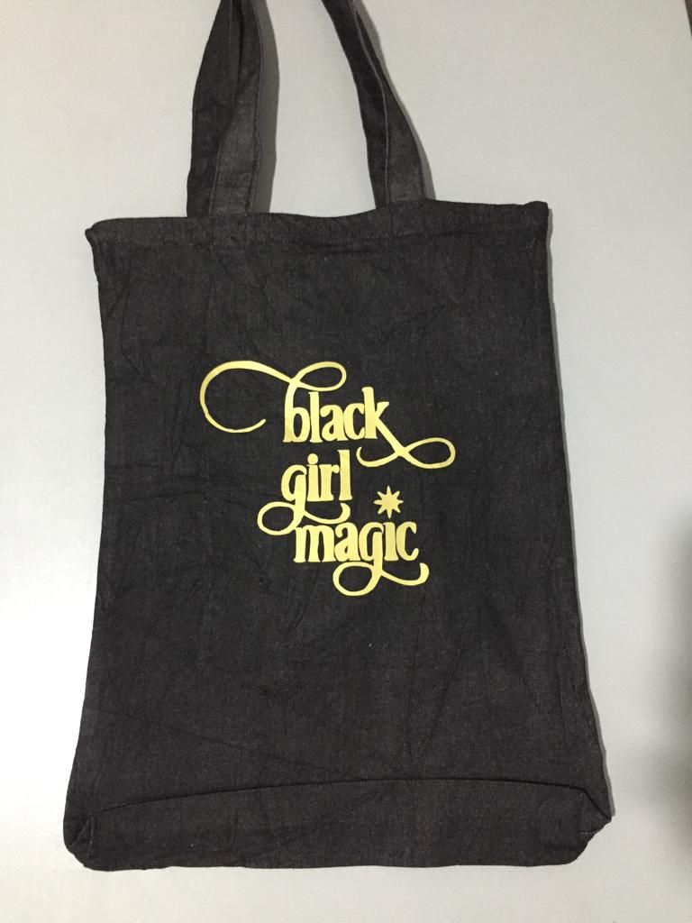 Black Girl Magic Jeans Design Unisex Tote Bag - Black
