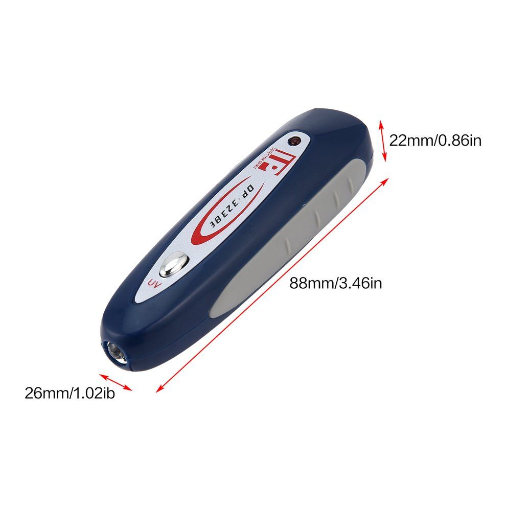 Mini 2 In 1 UV Currency Money Note Detector Counterfeit Checker With Lanyard Blue