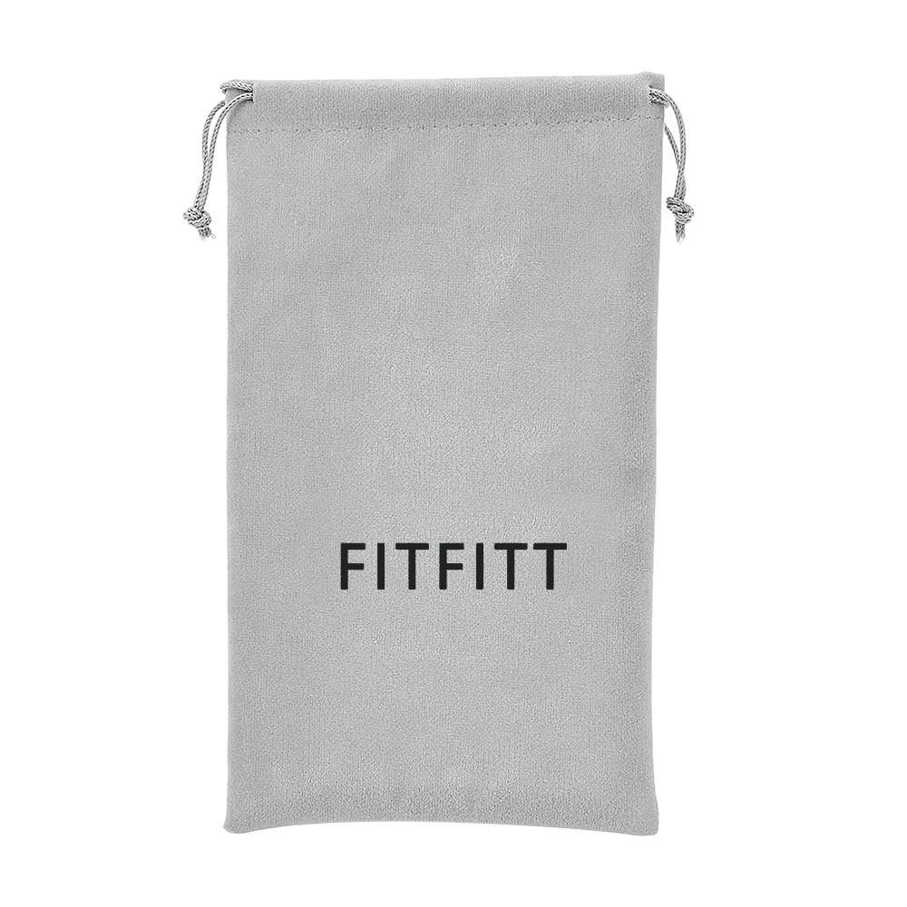 FITFITT Storage Bag Carrying Bag Small Drawstring Flocked Protection Pouch Grey 13.5*23.5CM