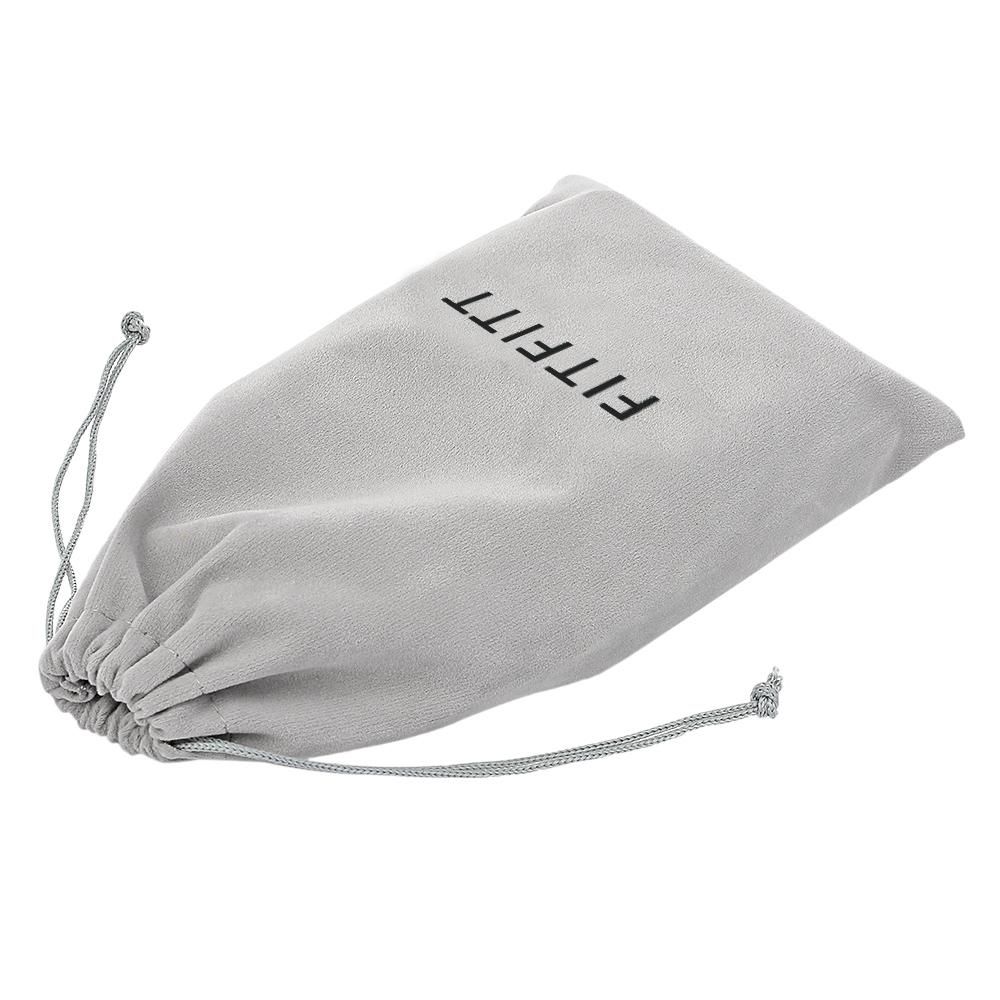 FITFITT Storage Bag Carrying Bag Small Drawstring Flocked Protection Pouch Grey 13.5*23.5CM