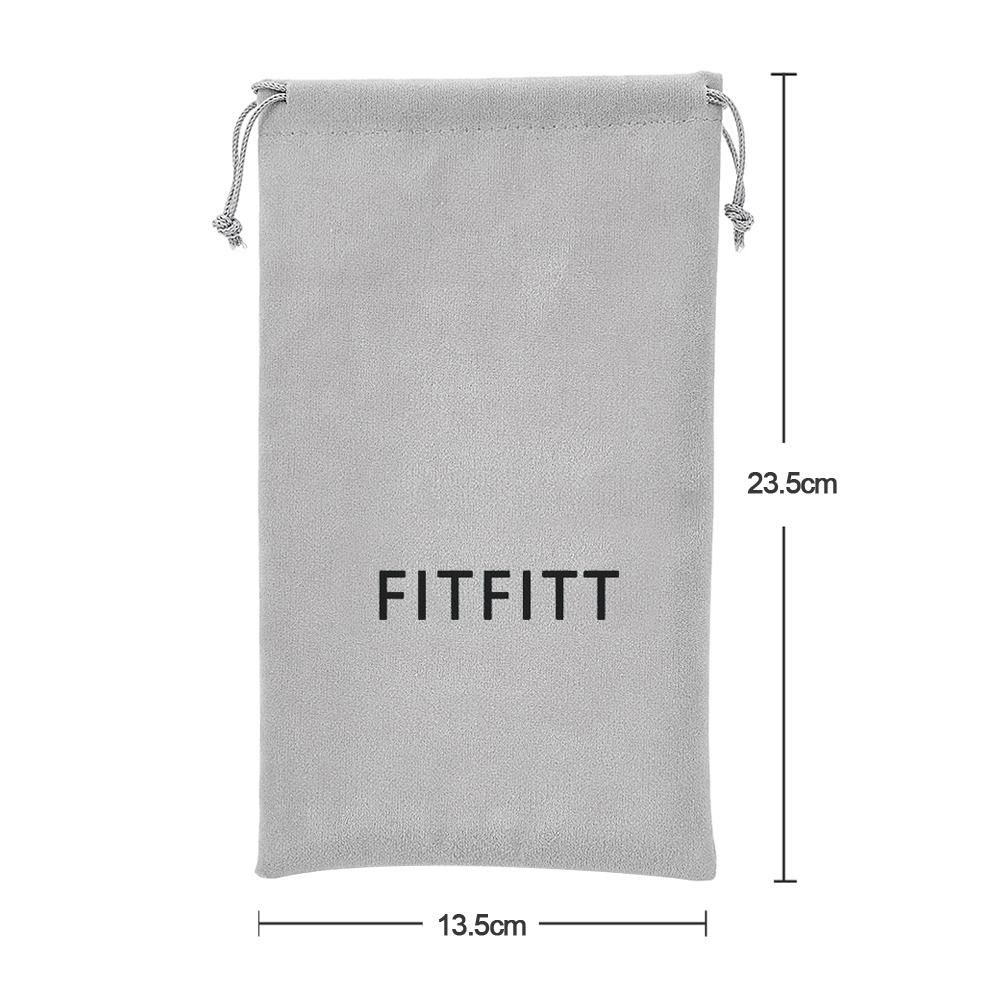 FITFITT Storage Bag Carrying Bag Small Drawstring Flocked Protection Pouch Grey 13.5*23.5CM