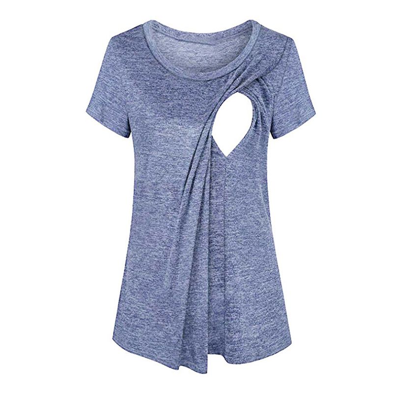 Nursing Tops Women Short Sleeve Maternity Clothes Summer Pregnancy Shirt