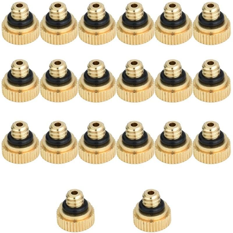 20Pcs Brass Misting Nozzles for Cooling System 0012 Inch03 mm Water Spray Nozzle Sprinklers Misting Cooling