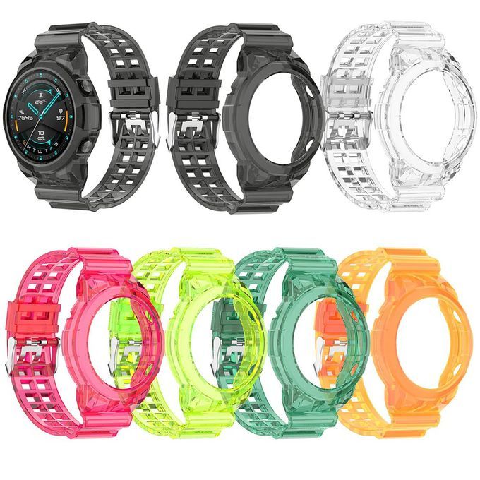 Unique Strap Dazzling And Elegant Transparent Sili One Strap For Wat H GT2-Transparent Orange-46mm