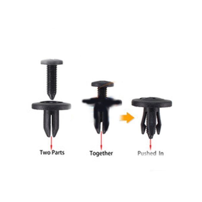 100 Pcs Car Bumper Fasteners 6mm Nylon Plastic Buckle Panel Clip Fasteners