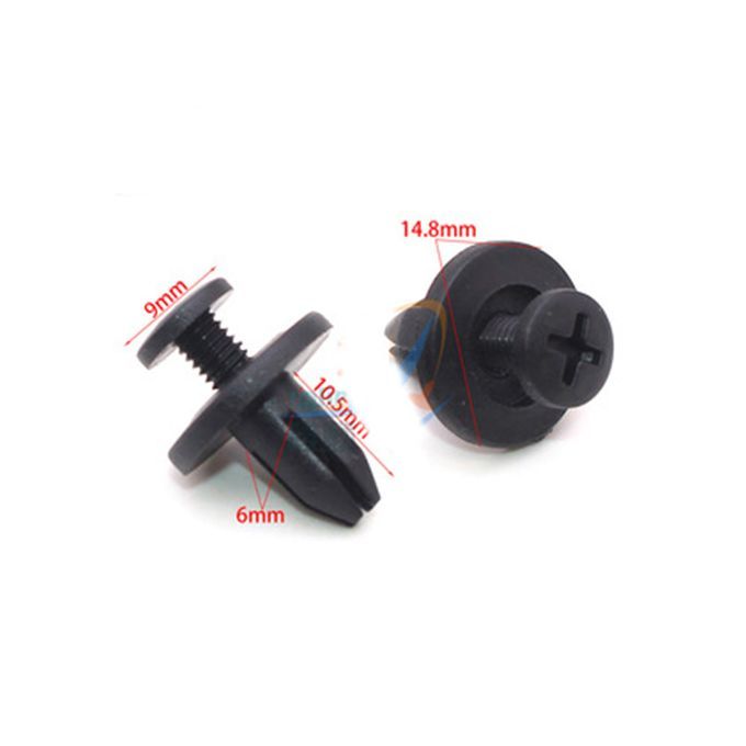 100 Pcs Car Bumper Fasteners 6mm Nylon Plastic Buckle Panel Clip Fasteners